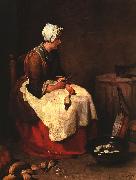 Jean Baptiste Simeon Chardin Girl Peeling Vegetables oil painting artist